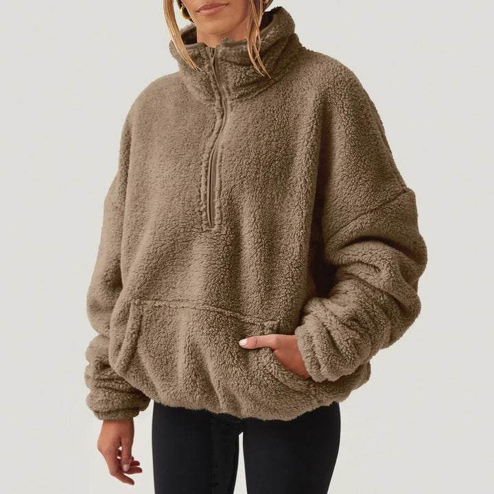 Alpine | Sherpa Quarter Zip Sweater with Stand Collar