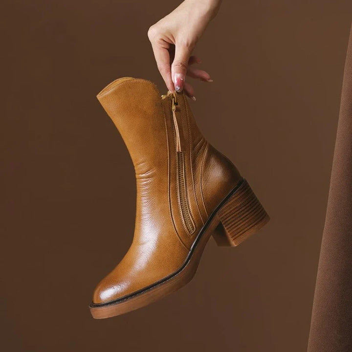 Selene | Heeled Ankle Boots with Side Zip