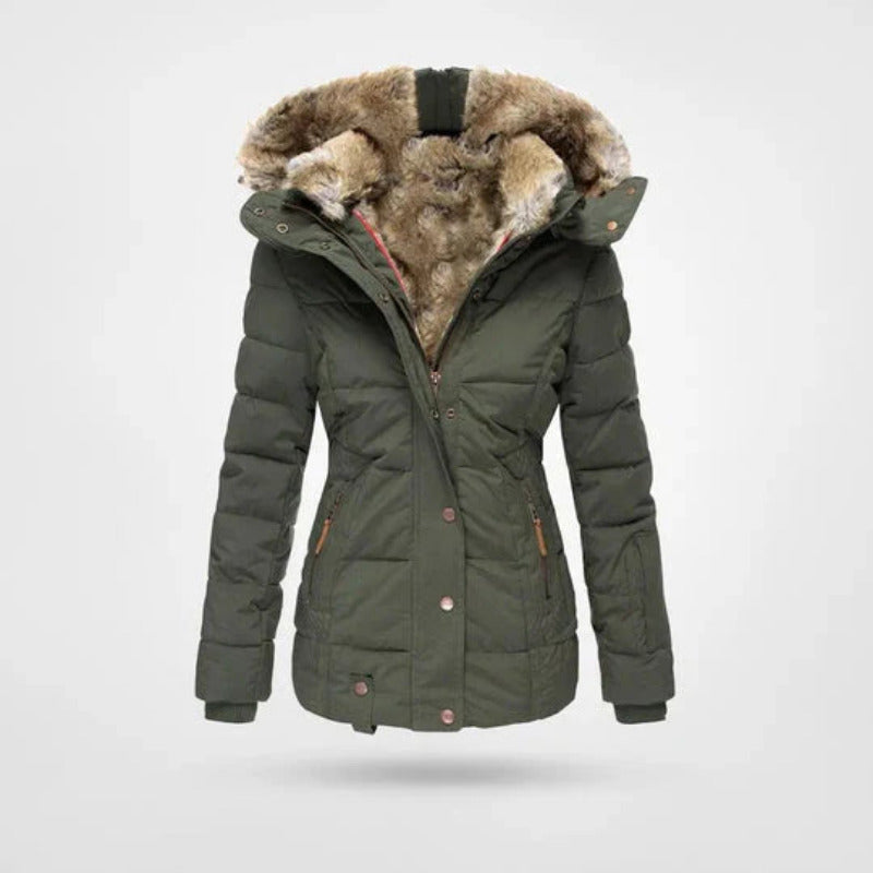 Nova | Quilted Parka with Faux Fur Hood