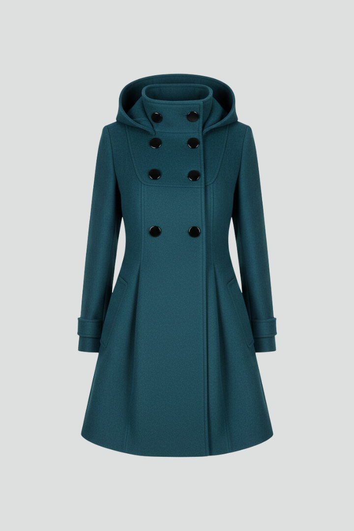 Romy | Hooded A Line Wool Coat