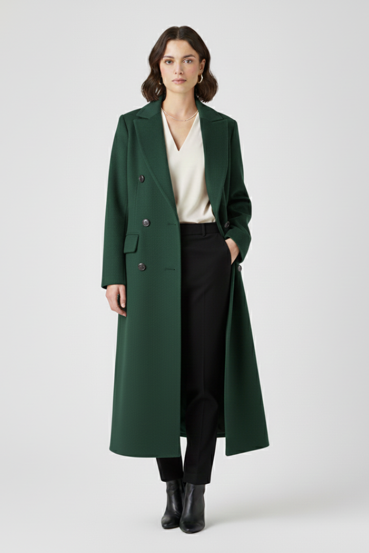 Orla | Double Breasted Wool Coat with Notch Lapel