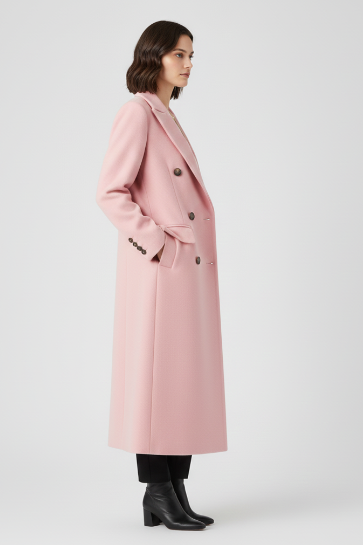 Orla | Double Breasted Wool Coat with Notch Lapel