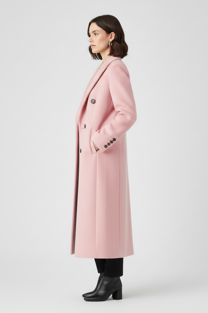 Orla | Double Breasted Wool Coat with Notch Lapel