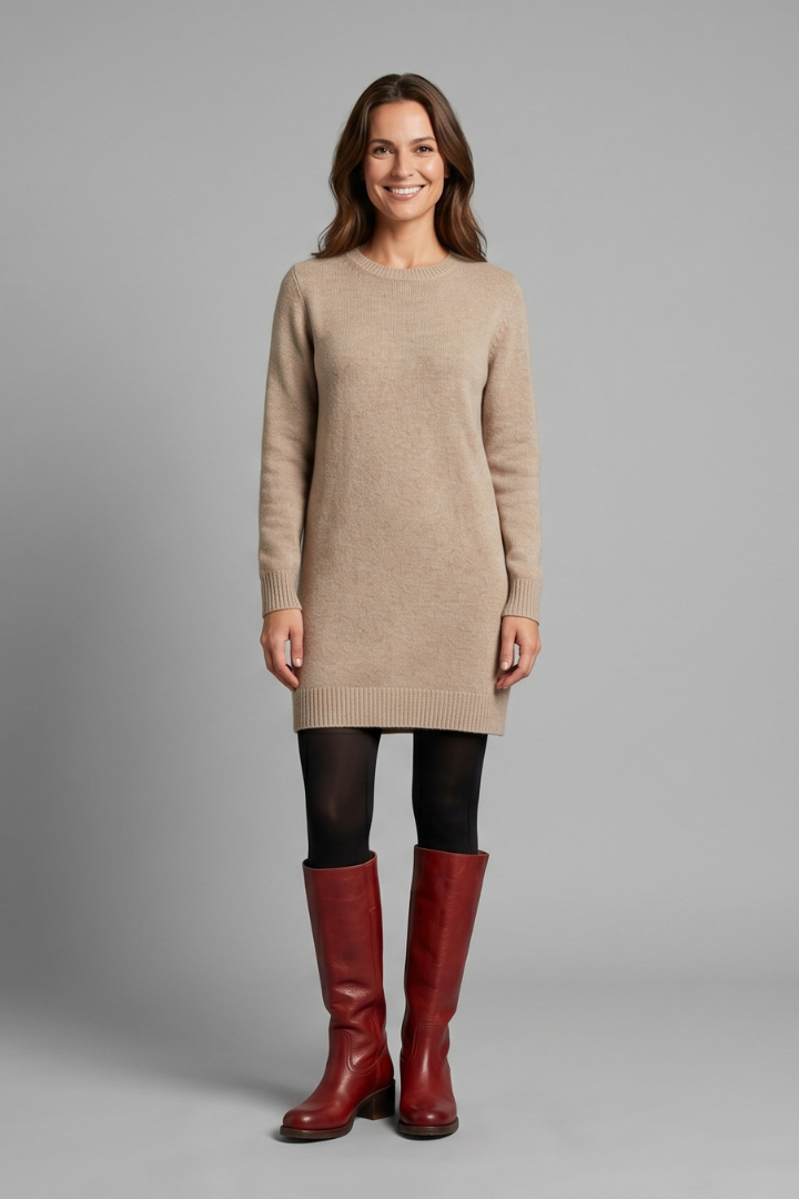 Megan | Pull On Block Heel Knee High Boots
