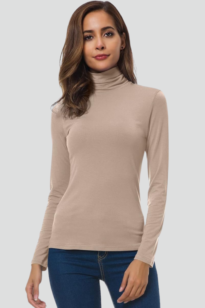 Ivy | Plain Turtleneck Sweater with Long Sleeves