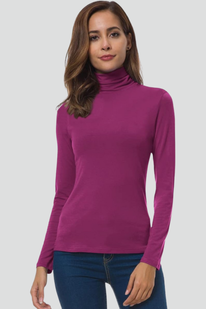 Ivy | Plain Turtleneck Sweater with Long Sleeves
