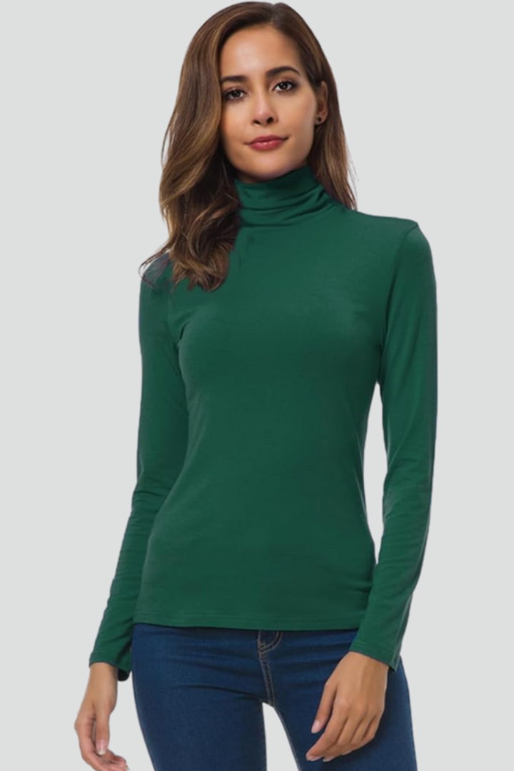 Ivy | Plain Turtleneck Sweater with Long Sleeves