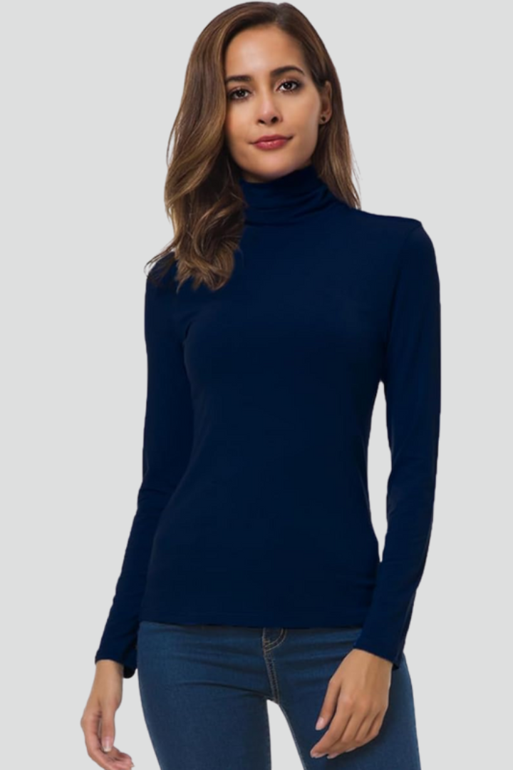 Ivy | Plain Turtleneck Sweater with Long Sleeves