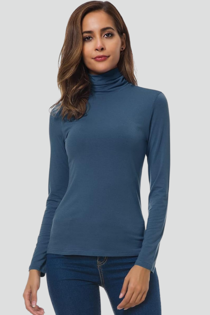 Ivy | Plain Turtleneck Sweater with Long Sleeves