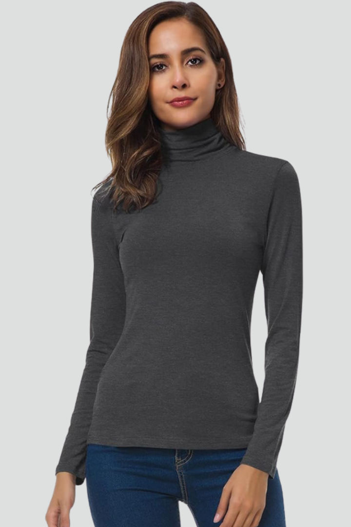 Ivy | Plain Turtleneck Sweater with Long Sleeves