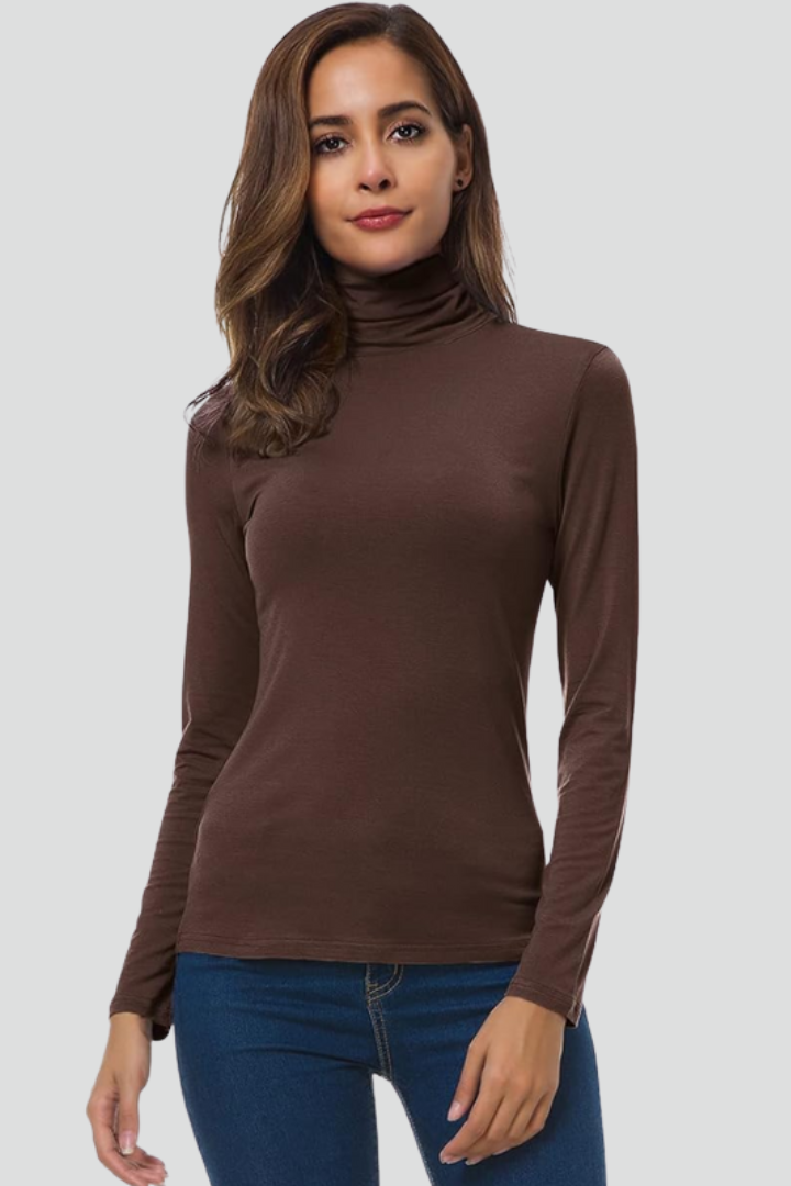 Ivy | Plain Turtleneck Sweater with Long Sleeves