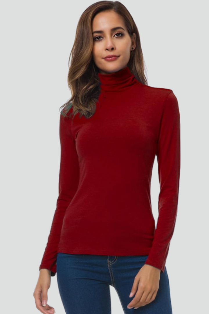 Ivy | Plain Turtleneck Sweater with Long Sleeves