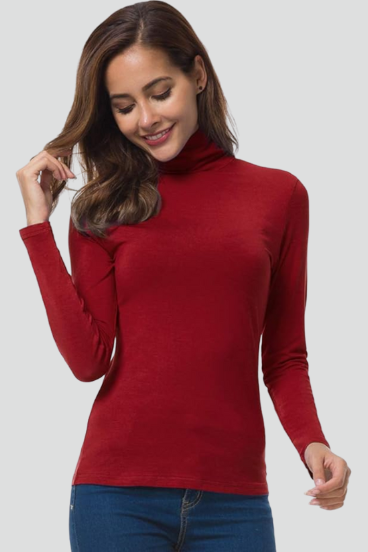 Ivy | Plain Turtleneck Sweater with Long Sleeves