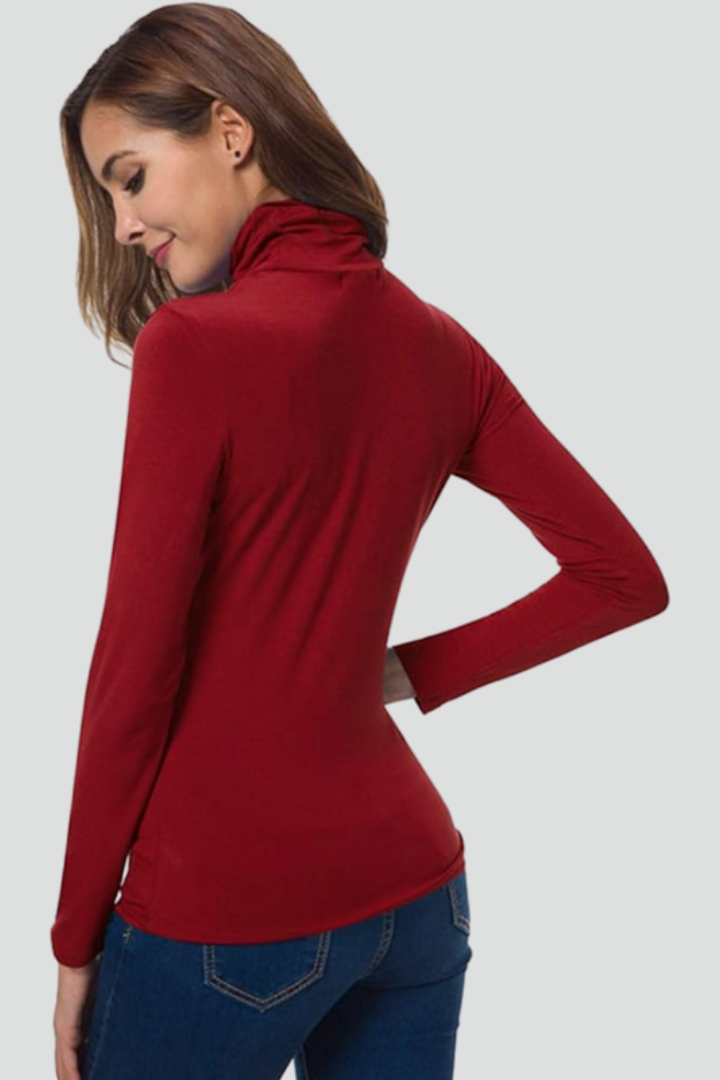 Ivy | Plain Turtleneck Sweater with Long Sleeves
