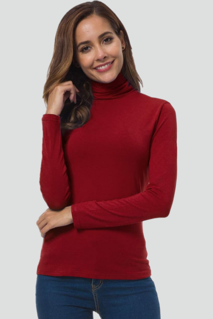Ivy | Plain Turtleneck Sweater with Long Sleeves