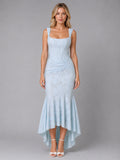 Women’s Ruched Lace Midi Dress – Sculpted Bodycon Fit