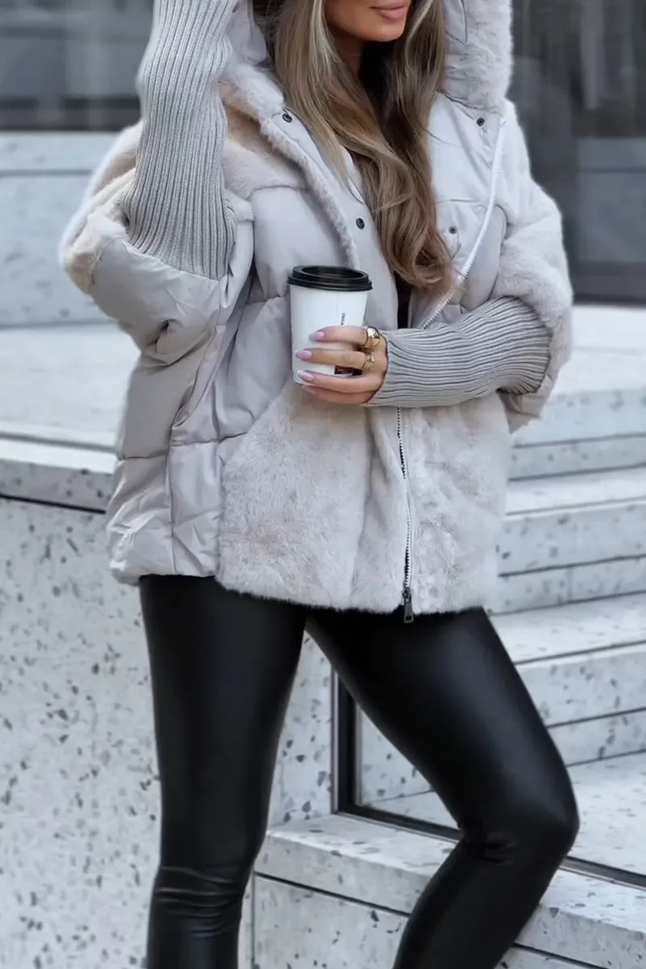 Ada | Oversized Hooded Puffer Jacket with Faux Fur