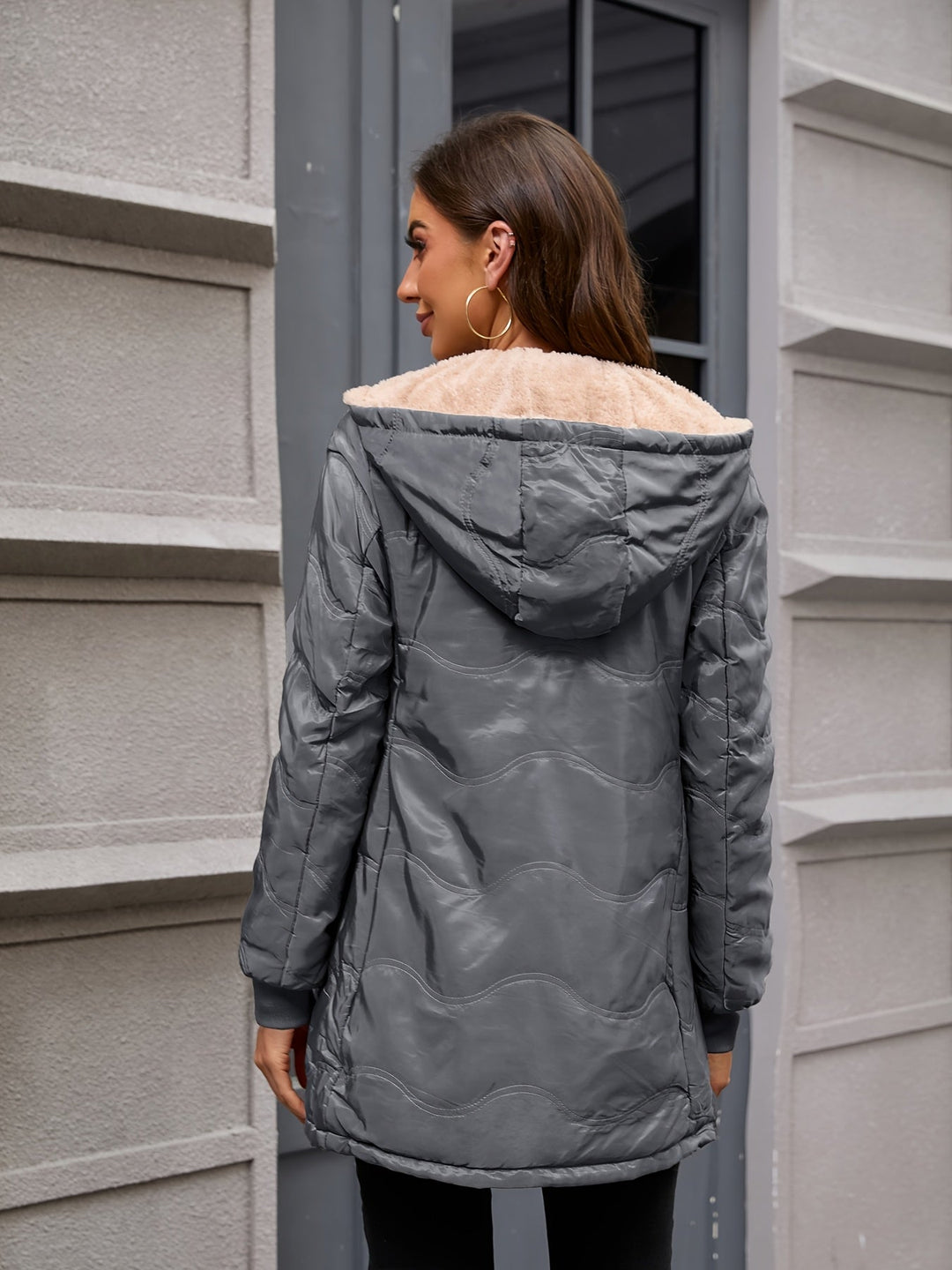 Wilma | Quilted Hooded Sherpa Jacket