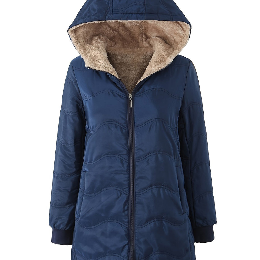 Wilma | Quilted Hooded Sherpa Jacket