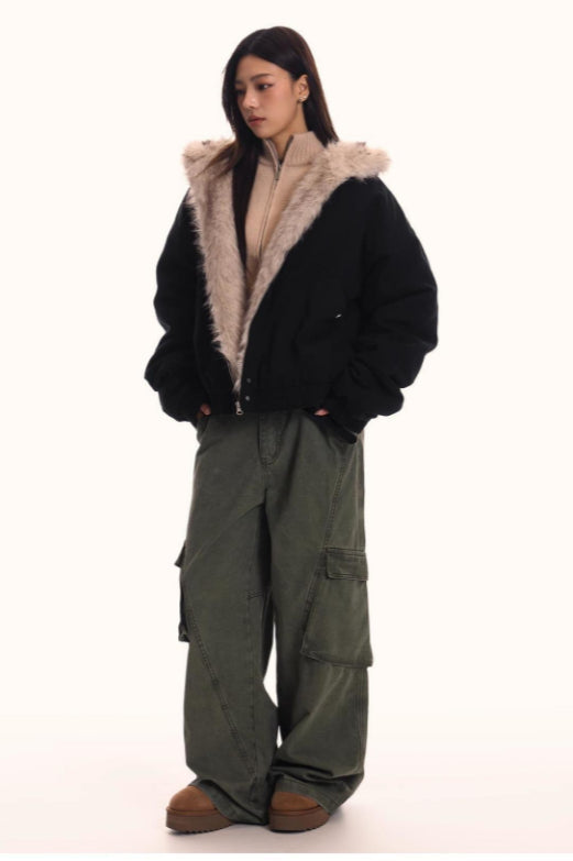 Astrid | Oversized Hooded Winter Jacket with Faux Fur