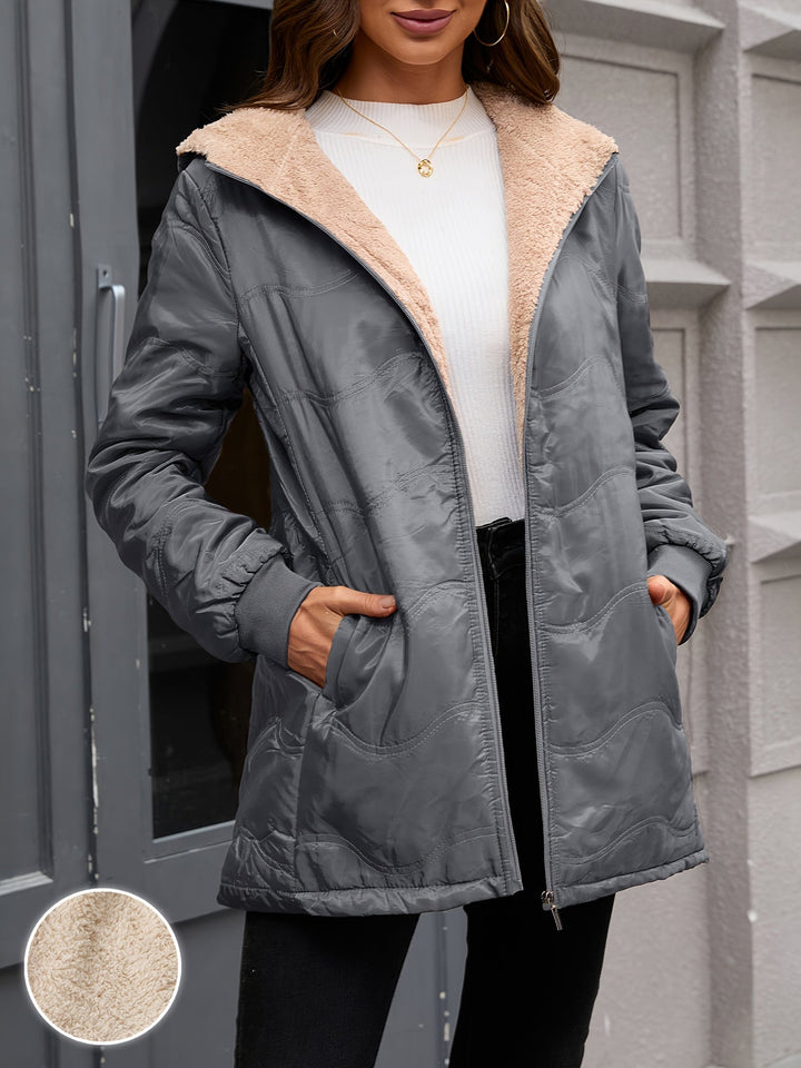 Wilma | Quilted Hooded Sherpa Jacket