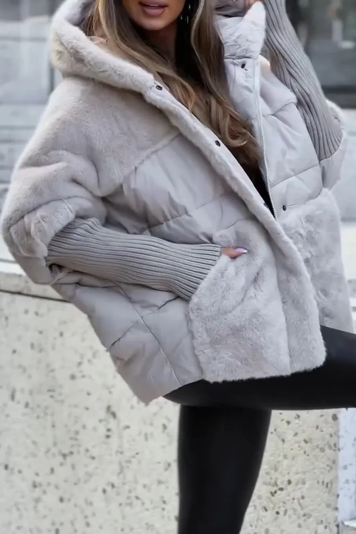 Ada | Oversized Hooded Puffer Jacket with Faux Fur