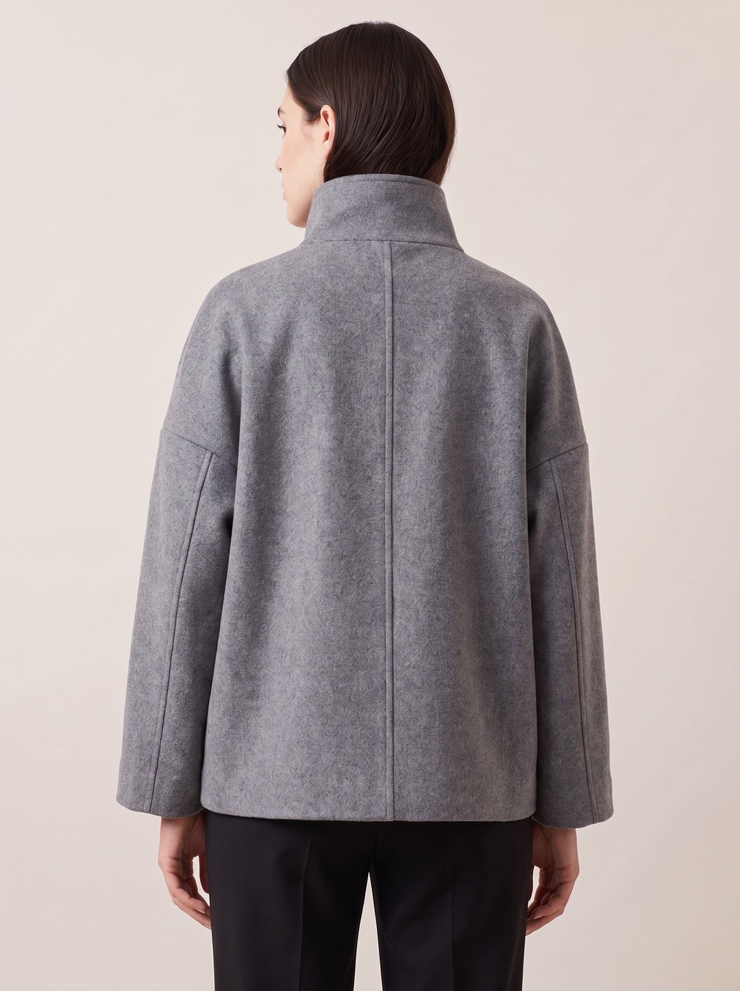 Clarissa | Short Wool Coat with Stand Collar