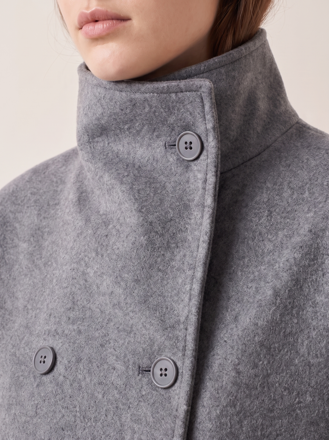 Clarissa | Short Wool Coat with Stand Collar