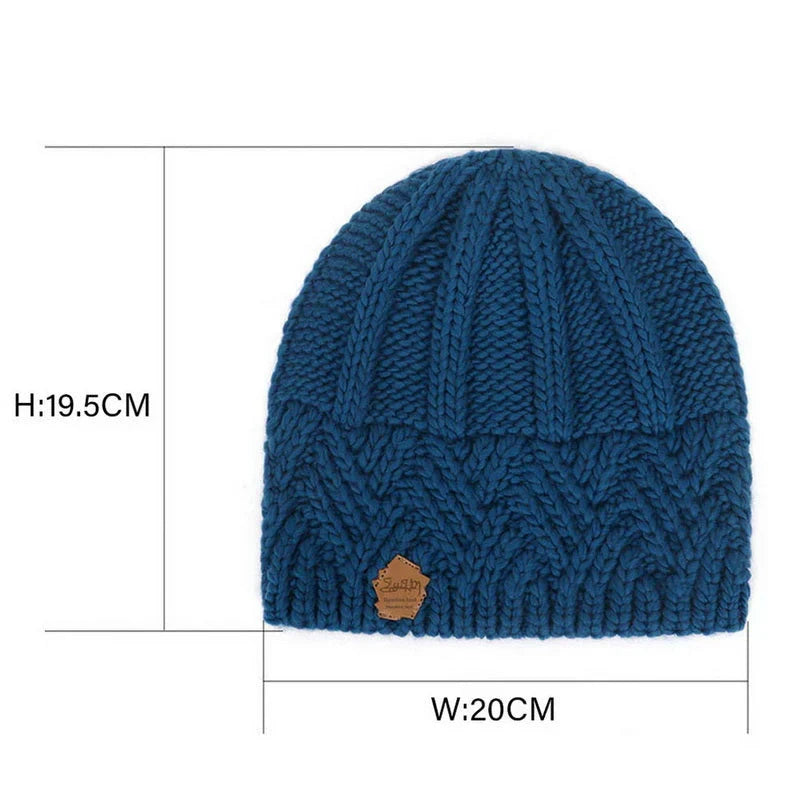 Nora | Cable Knit Beanie with Button Patch