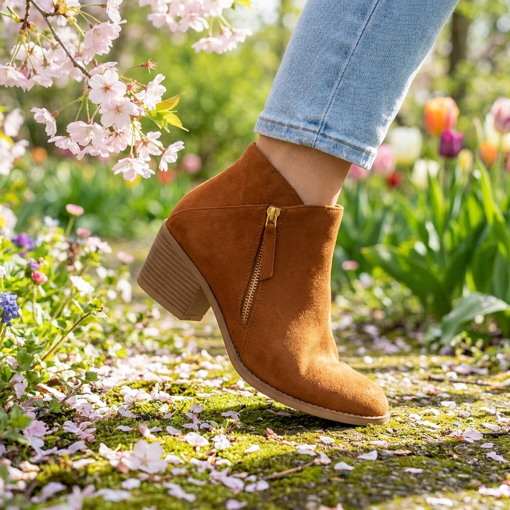Vera | Block Heel Ankle Boots with Side Zip