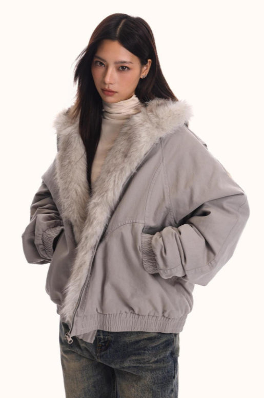 Astrid | Oversized Hooded Winter Jacket with Faux Fur