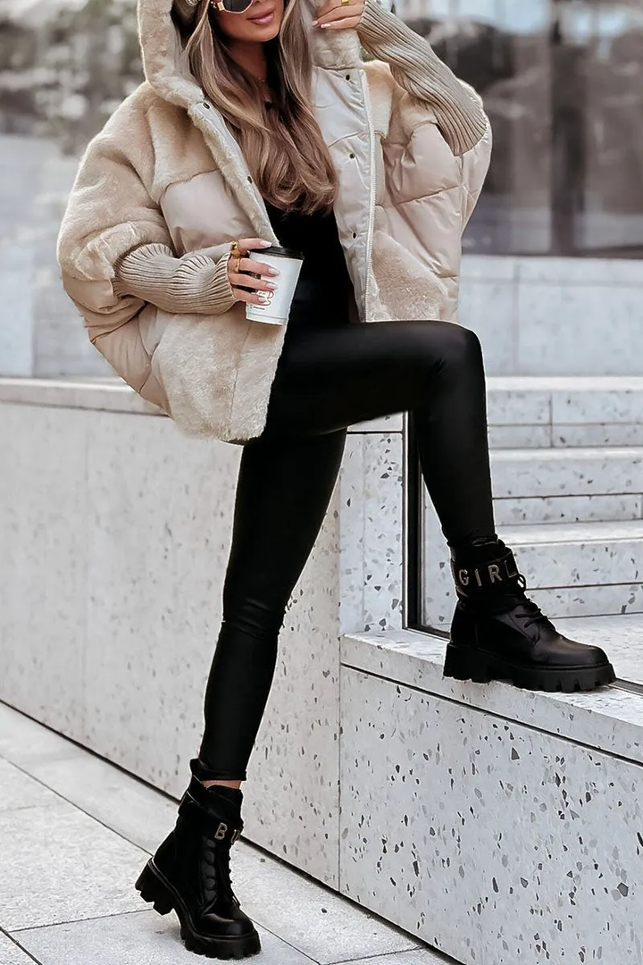 Ada | Oversized Hooded Puffer Jacket with Faux Fur