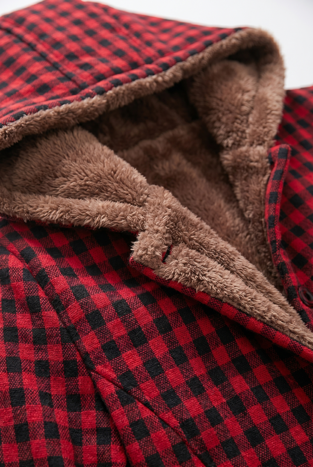 Birdie | Plaid Hooded Sherpa Jacket