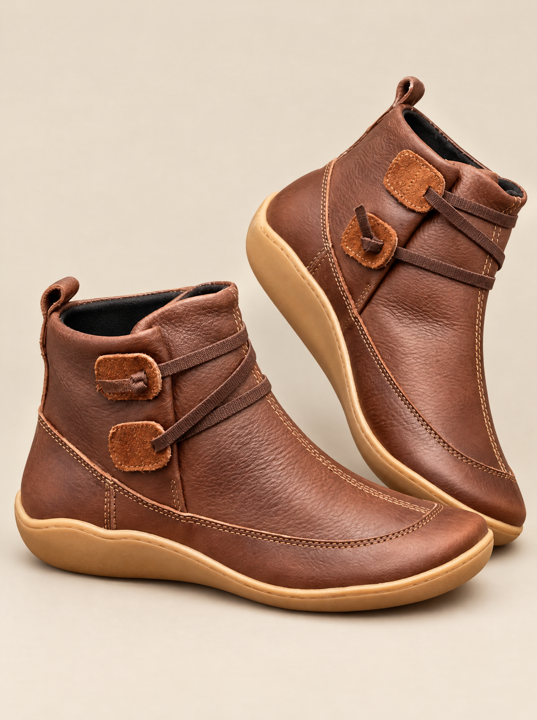 Cora women's slip-on ankle boots in brown