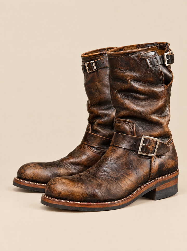 Austin vintage buckle boots side view
