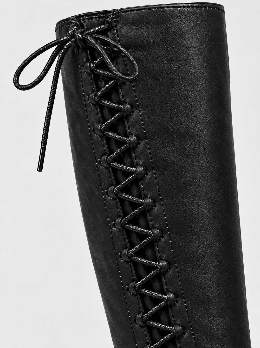 Elena knee high boots lace detail, black