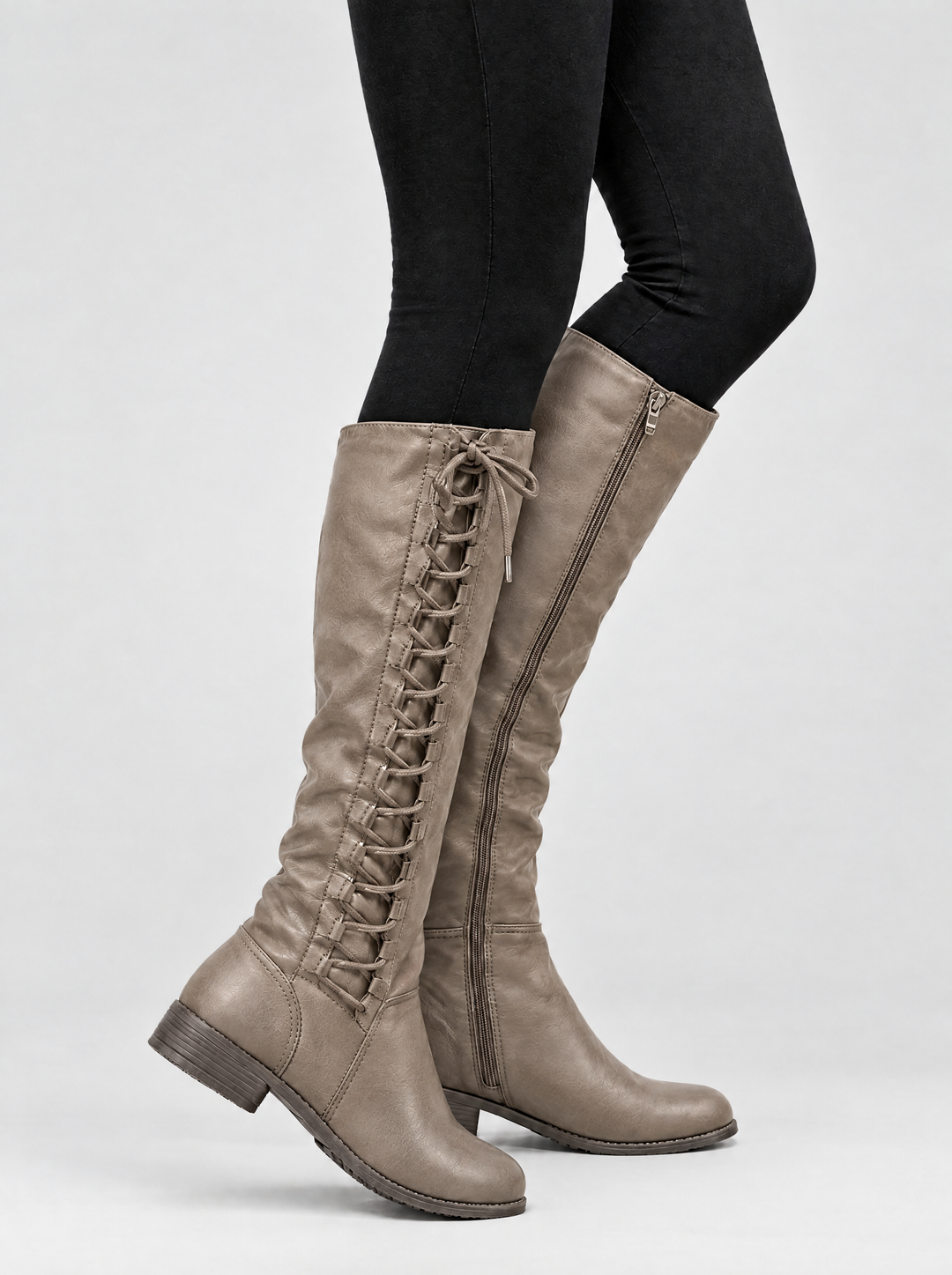 Elena knee high boots taupe