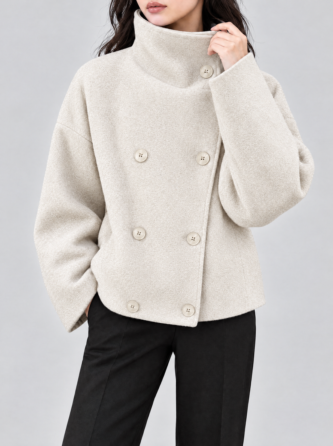 Clarissa short winter coat cream