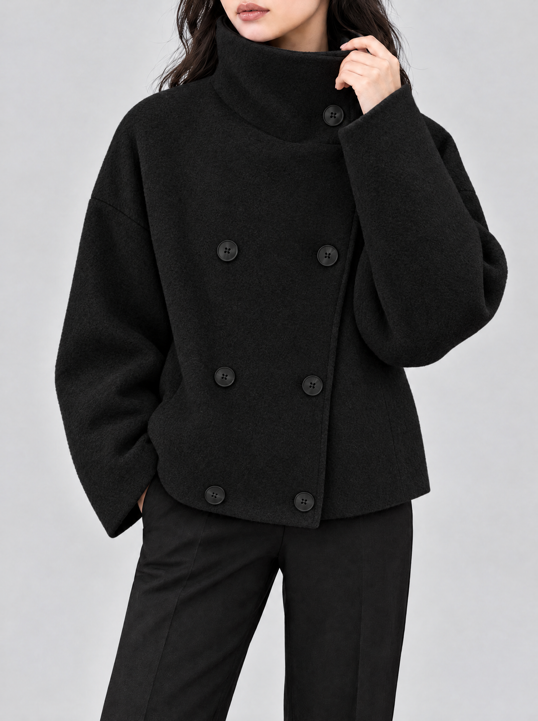 Clarissa short winter coat black