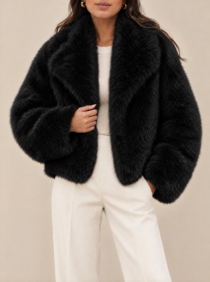 Jenna faux fur coat black