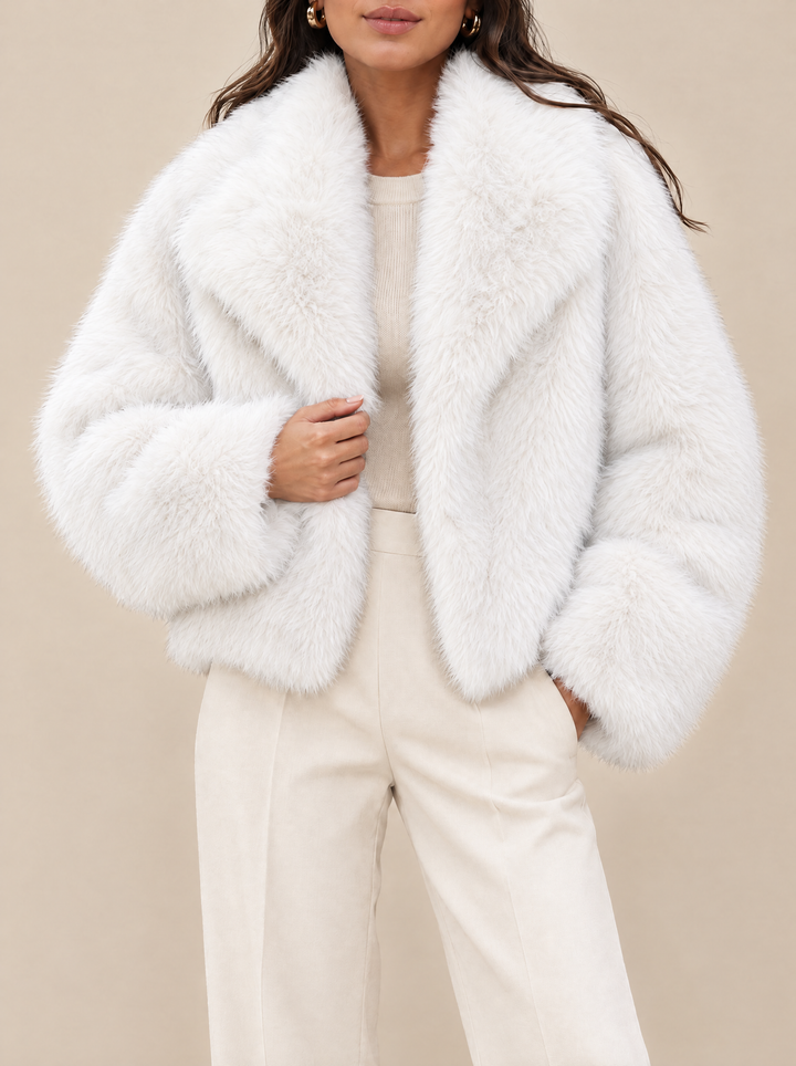 Jenna faux fur coat white