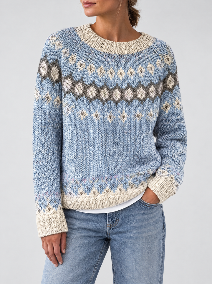 Mira Fair Isle sweater light blue