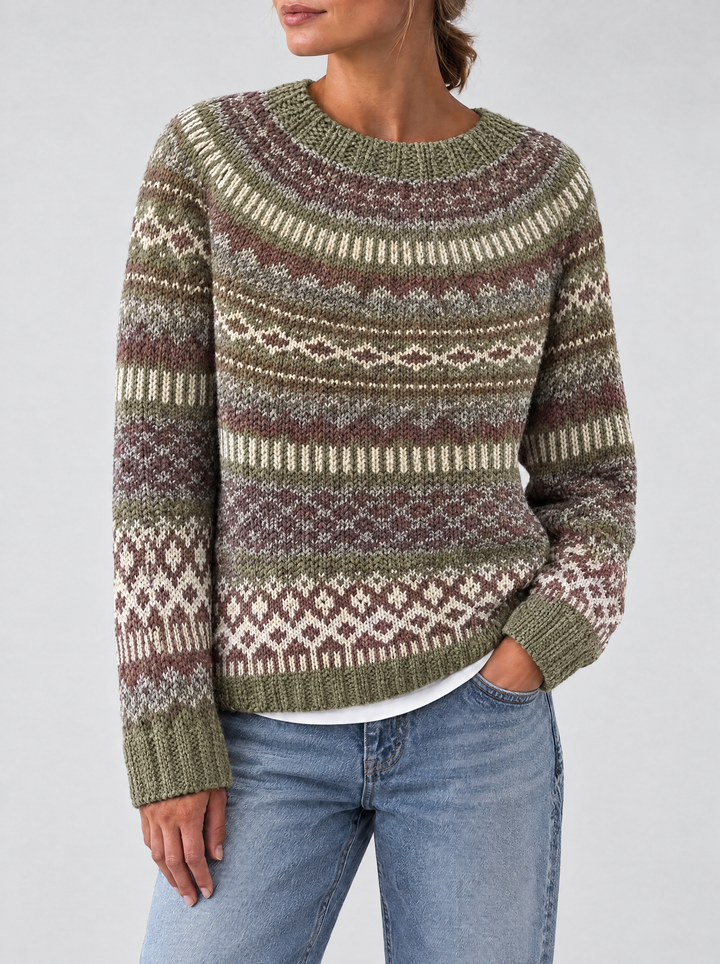 Mira Fair Isle sweater olive