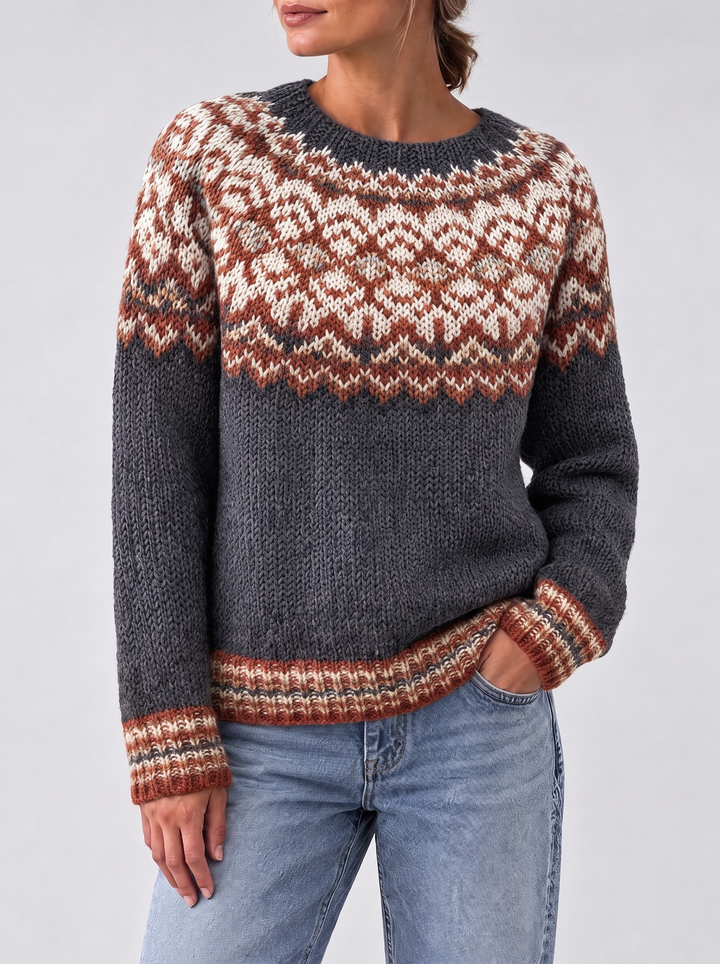 Mira Fair Isle sweater gray