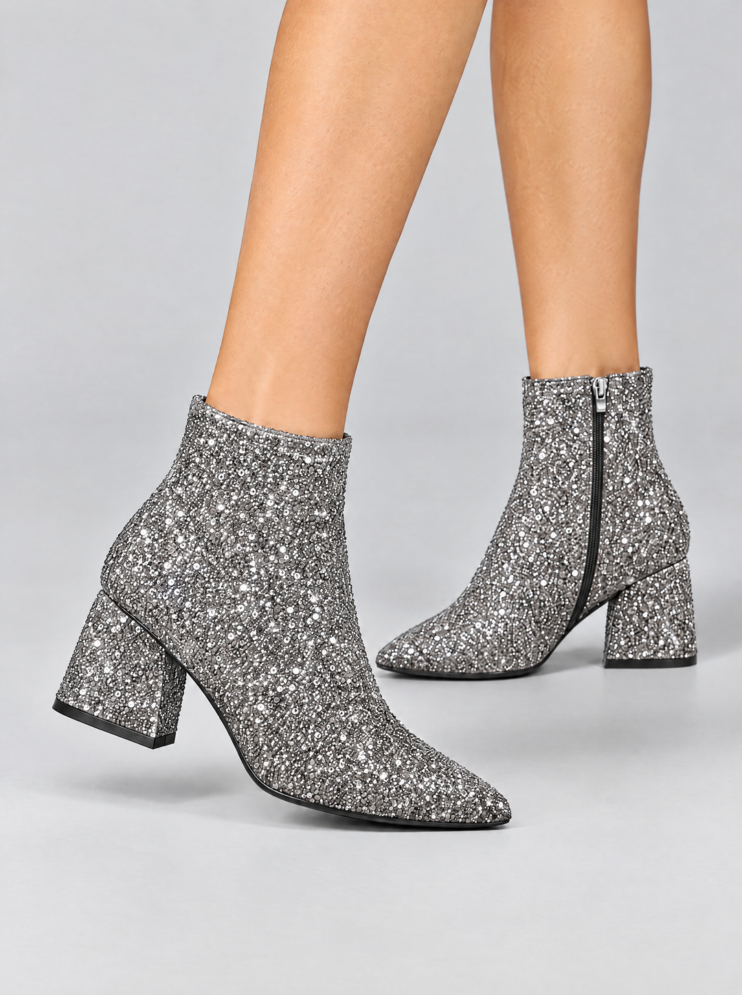 Stella glitter ankle boots silver