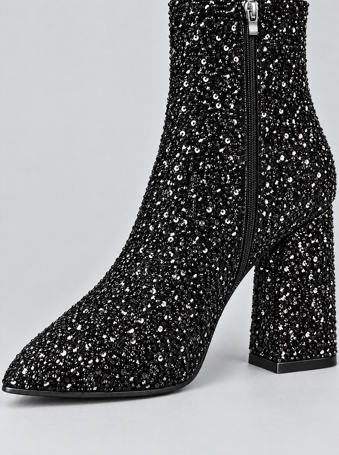 Stella glitter ankle boots detail, black