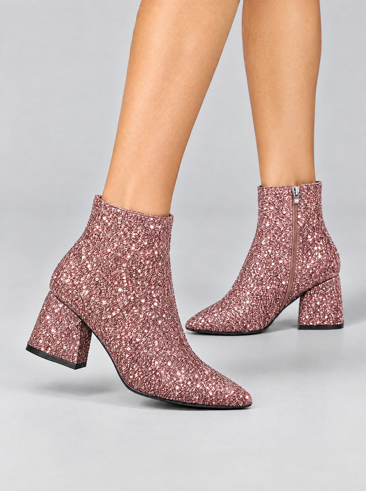 Stella glitter ankle boots pink