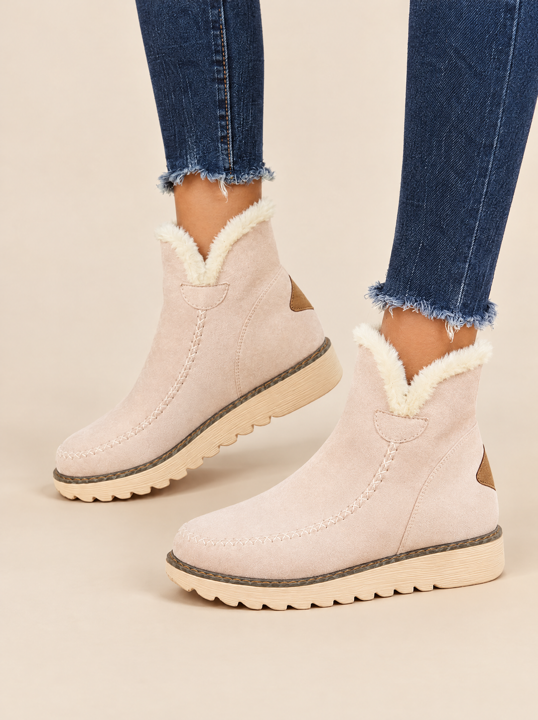 Mila faux fur lined winter boots, beige