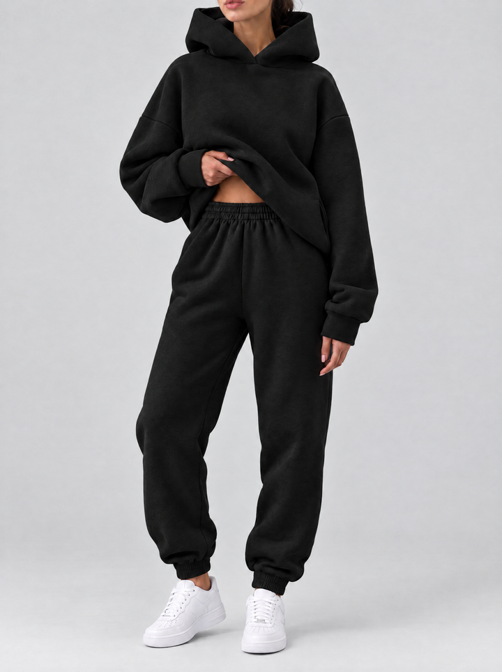 Remi hoodie and joggers lounge set, black