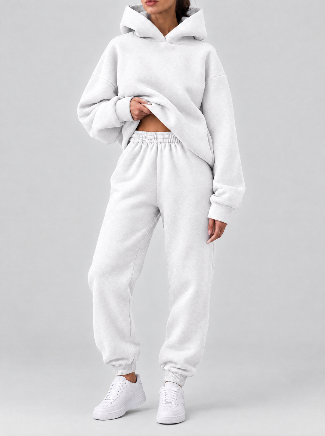 Remi hoodie and joggers lounge set, white